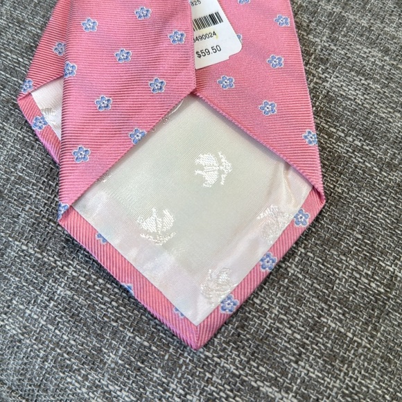 Brooks Brothers Pink and Blue Silk Tie with Polka Dots - Picture 7 of 7